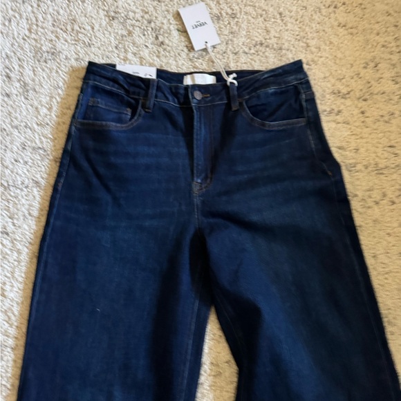 Vervet Olivia High Rise Ultra Wide Leg Stretch Jean Sz 31 Sparkle Dark Wash - Picture 7 of 11